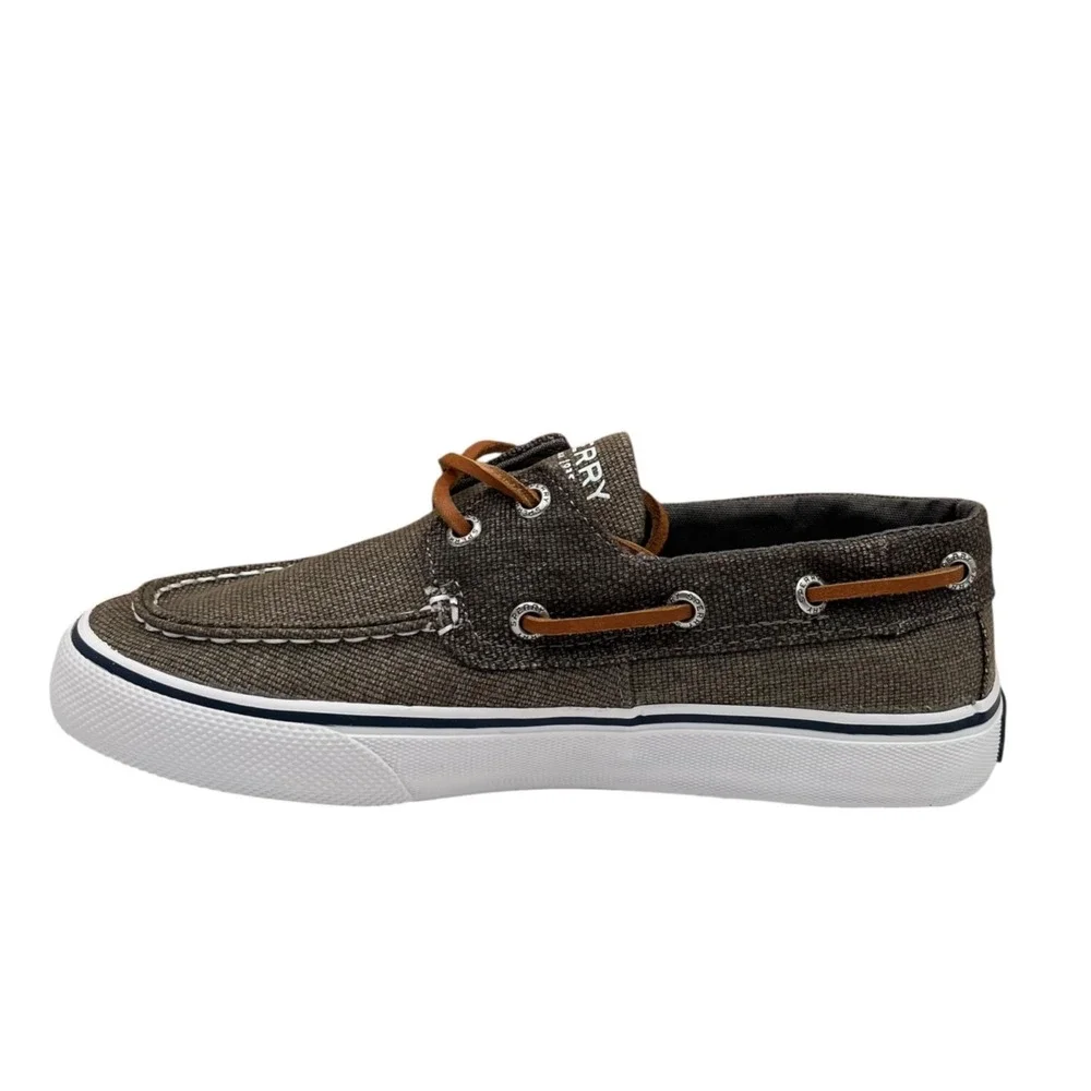 Sperry Men's Big Boys Bahama II Canvas Boat Shoes Size 4.5 Olive Casual Shoes